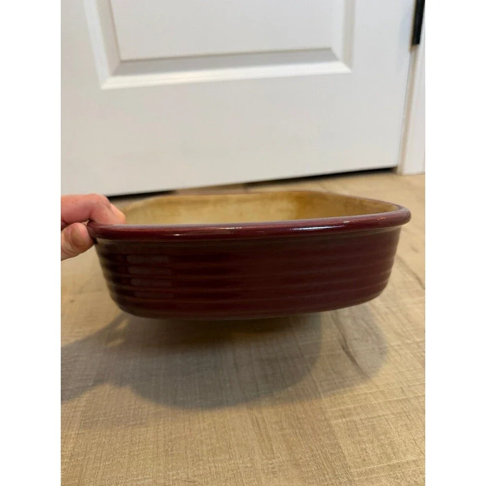 Pampered Chef Stone Rectangular Baker Cranberry 9x13 Baker Stoneware Stone Casse